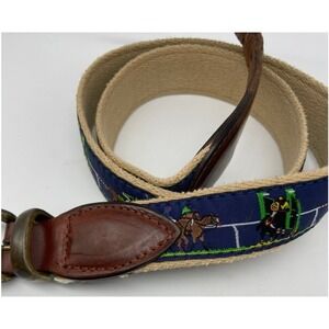 YRD Belt‎ Mens Sz 40 / 100 Horse Racing Equestrian Canvas Leather Trimmed Belt